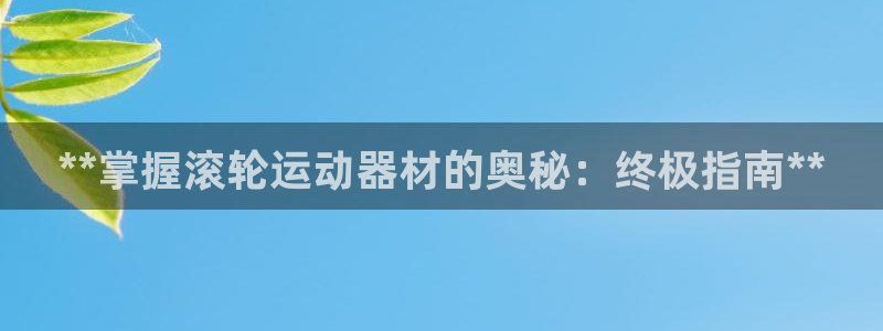星奥娱乐怎么样知乎：**掌握滚轮运动器材的奥秘：终极
